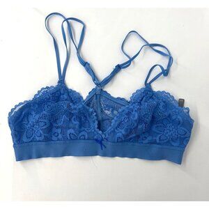 Aerie Womens Bralette Blue Lace Feminine Size Small Adjustable